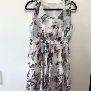 Butterfly Florals Pleated Dress